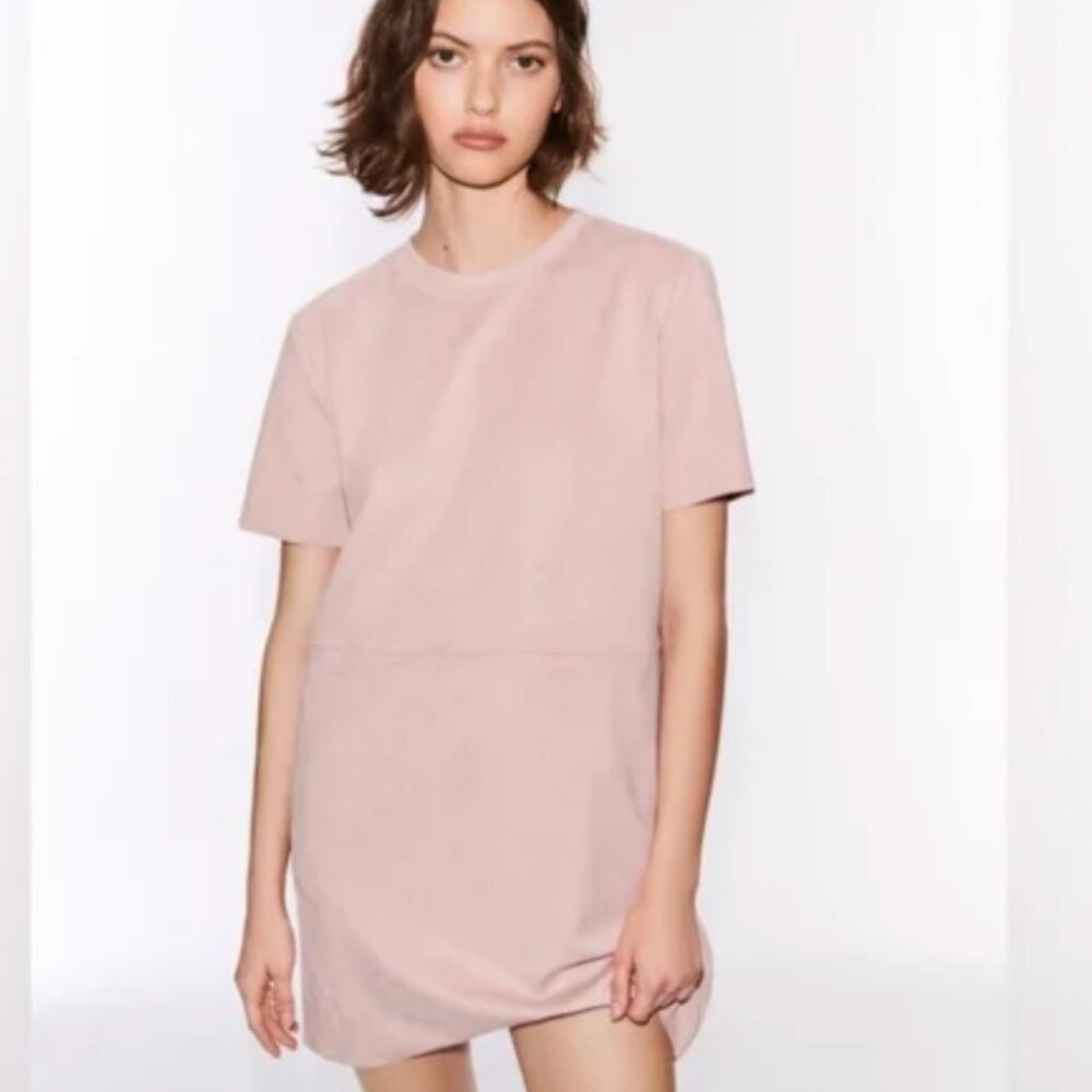 Zara Faux Suede Pink Dress